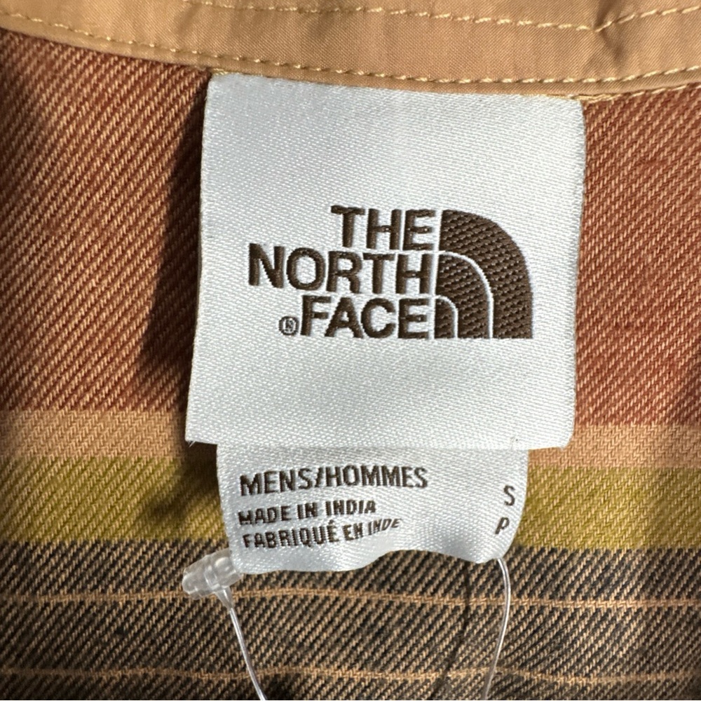 The North Face Shirt Men S Flannel Plaid Orange Multi Organic Fiber Outdoor NWT - Picture 9 of 15